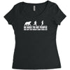 be nice to fat people bear chase funny pub joke Women's Triblend Scoop T-shirt