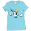 mighty hero atop a chicken Ladies Fitted T-Shirt