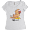 yoga pug exhale Women's Triblend Scoop T-shirt