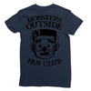 monsters outside fan club back Ladies Fitted T-Shirt