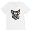 blue and tan frenchie V-Neck Tee