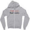 fight evil read books Zipper Hoodie