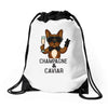 champagne and caviar Drawstring Bags