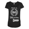 made in 1945 70 years of being awesome Maternity Scoop Neck T-shirt