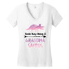 cool grandma saurus Women's V-Neck T-Shirt