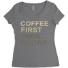 coffee then guitar Women's Triblend Scoop T-shirt