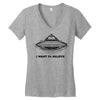 i want to believe Women's V-Neck T-Shirt