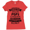 Super Cool Pops Of A Freaking Awesome Grandson Ladies Fitted T-Shirt