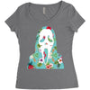 scream floral Women's Triblend Scoop T-shirt