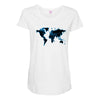 World Map Design Maternity Scoop Neck T-shirt