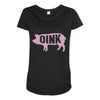 pig oink funny Maternity Scoop Neck T-shirt