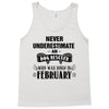 never underestimate an old man who was born in february Tank Top