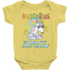 unicorns are born in april cute unicorn Baby Bodysuit