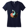 donut shark! Women's V-Neck T-Shirt