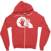 rabbit silhouette Zipper Hoodie