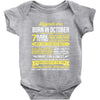 Legends Are Born In October Baby Onesie