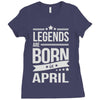 legends are born in april Ladies Fitted T-Shirt