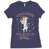 Unicorns are born in April Ladies Fitted T-Shirt