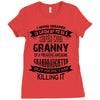 Super Cool Granny Of A Freaking Awesome Granddaughter Ladies Fitted T-Shirt