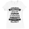 Super Cool Stepmom Of A Freaking Awesome Granddaughter Ladies Fitted T-Shirt