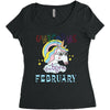 unicorns are born in february cute unicorn Women's Triblend Scoop T-shirt