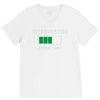 low battery introvert pun humor V-Neck Tee