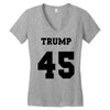 Trump 45 jersey number Women's V-Neck T-Shirt