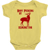 deer hunter body piercing by remington black tee shotgun rifle hunting Baby Onesie