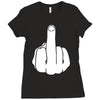 middle finger Ladies Fitted T-Shirt