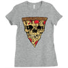 pizza skull Ladies Fitted T-Shirt