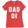 fathers dat dad number 1 Ladies Fitted T-Shirt