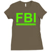 mens fbi print casual slim Ladies Fitted T-Shirt