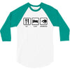 eat sleep snowboard mens black snowboarding t shirt wow 3/4 Sleeve Shirt