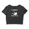 i support single moms stripper pole dancer funny saying Crop Top
