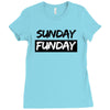 sunday funday t shirt funny jersey shore football Ladies Fitted T-Shirt