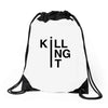 killing it Drawstring Bags