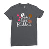 peace love rabbits Ladies Fitted T-Shirt