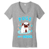 pugs not drugs Women's V-Neck T-Shirt