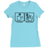 push button receive bacon t shirt funny awesome nerdy geeky humor tee Ladies Fitted T-Shirt