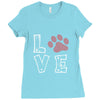 love paw rhinestud Ladies Fitted T-Shirt