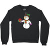 smiling snowman holding out christmas Crewneck Sweatshirt