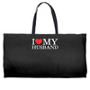 i heart my husband Weekender Totes