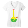 rasta bong water pipe slide insert stem filtered Women's V-Neck T-Shirt