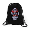 zombie are people too Drawstring Bags