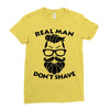 real man dont shave Ladies Fitted T-Shirt