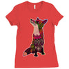 floral fox Ladies Fitted T-Shirt