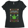 smoke weed every christmas Women's Triblend Scoop T-shirt
