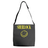 sherlock holmes smiley face Adjustable Strap Totes
