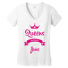 queens are born in june Women's V-Neck T-Shirt