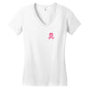Pixeled Pink Ribbon Women's V-Neck T-Shirt